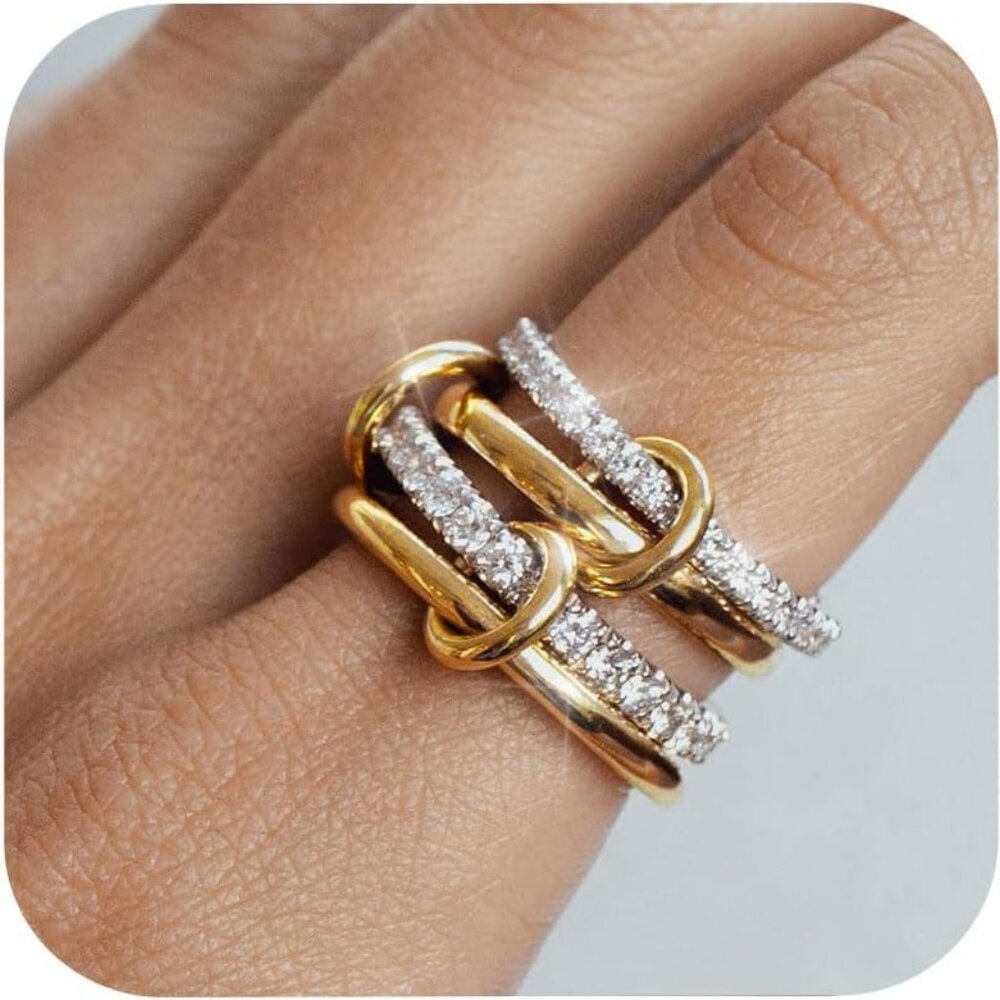 Hypoallergenic Stackable Gold Rings Set - Tarnish… - image 1